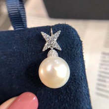 UMGODLY Luxury Brand 1PC Shell Pearl Stud Earring Zirconia Stones Holiday Simplicity DIY Star Fashion Women Jewelry New Arrival 2024 - buy cheap