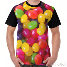 Moda verão impresso t camisa das mulheres topos tees jelly beans gráfico camiseta engraçado manga curta tshirts 2024 - compre barato