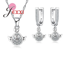 Lovely Little Bird Design Fashion Jewelry Set Women/Girls 925 Sterling Silver  Necklace Earrings Pendant Wholesale 2024 - buy cheap