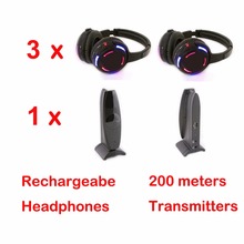 1 cahnnel professional silent disco 3 LED Wireless headphones and RF LED Silent Disco earphones For iPod MP3 DJ music pary club 2024 - buy cheap