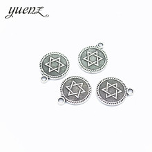 YuenZ-Colgante de metal para fabricación de joyas, 20 Uds., color plata antigua, hexagonal redondo, 18x15mm, L321 2024 - compra barato