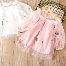 2019 Girl Baby Fashion Mesh Princess Dress Girls Kids Spring Autumn Summer Embroidery Icecream Dresses Vestidos Children Clothes 2024 - buy cheap