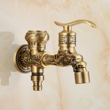 Grifo para lavadora, mezclador de bronce antiguo, latón Total, doble uso, para jardín, baño, montado en la pared, lavabo, grifo frío individual 2024 - compra barato