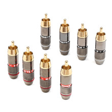 8PCS Monstros Duplo Auto-Bloqueio Banhado A Ouro Plugue De Banana De Cobre de Lótus cabo de Áudio Conector do Adaptador de Conectores Para Cabos de Coluna 2024 - compre barato