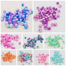 New 6mm/8mm Round Rainbow  Imitation Pearls Beads Loose Beads Crafts Decoration for DIY Women Jewelry Making 100-200pcs/lot 2024 - buy cheap
