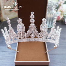 HIMSTORY Princess Crown Cubic Zinconia Rhinestones Tiara Hair Band Jewelry  Women Hair Accessories Wedding Tiaras Crowns 2024 - buy cheap
