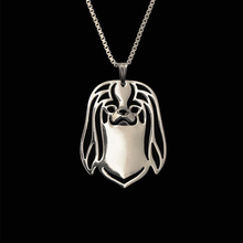 Japanese Chin jewelry- Gold and silver pendant and necklace dog jewelry Simple abstract animal 2024 - buy cheap