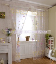New Wholesale Butterfly Floral Tulles Voiles Window Curtains screening curtains Tulles Sheers Curtains for bedroom living room 2024 - buy cheap
