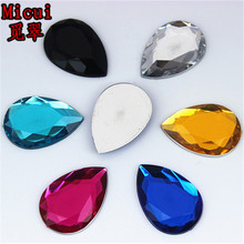 Micui 50PCS 18*25mm Acrylic Rhinestone Drops Acrylic Flatback Gems Strass Crystal Stones For Dress Crafts Decorations ZZ126 2024 - buy cheap