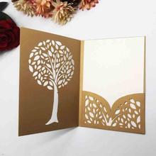 40Pcs Laser Cut Carved Tree wedding Invitations Cards Birthday Greeting Card unique Pocket Invite Carnival Decoration Supplies 2024 - buy cheap