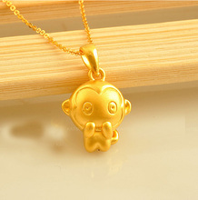 999 24K Yellow Gold 3D Little Monkey Pendant 1.91g 2024 - buy cheap