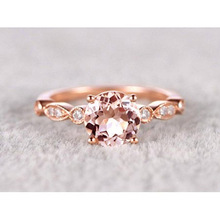 Женское свадебное кольцо Huitan, изящное кольцо с блестящей имитацией круглой формы из розового золота и кубического циркония, обручальные кольца для девочек и женщин 2024 - купить недорого