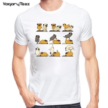 Camiseta moderna de verano para hombre, camisa de manga corta, pug AcroYo ga, informal, blanca, nuevo estampado 2024 - compra barato