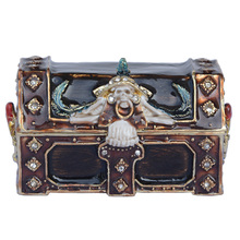 New arrival pirate treasure chest trinket box bejeweled metal jewelry box home decor Christmas X'mas gifts holiday gift TBP0582 2024 - buy cheap
