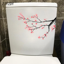 ZTTZDY 24.4*16.4CM Plum Ink Antiquity Toilet Seat Sticker Home Bedroom Wall Decor Decal T2-0532 2024 - buy cheap