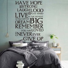 Hope Be Strong Dream Quote стикер на стену для спальни гостиной мотивация вдохновение Цитата Наклейка на стену виниловый декор для детской комнаты 2024 - купить недорого