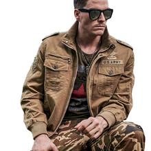 Куртка-пилот в стиле милитари, новинка 2018, мужская хлопковая куртка-бомбер, тактическая армейская куртка, Мужская Повседневная летная куртка ВВС 2024 - купить недорого