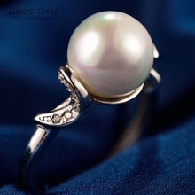 Anel de prata esterlina 925, joias da moda, grande, pérola, anéis para casamentos, meninas, ajustável, anel de dedo, presente de esposa 2024 - compre barato