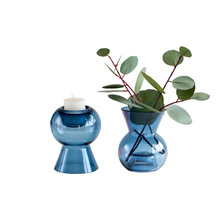 INS синяя стеклянная ваза Террариум Бутылка Контейнер цветок домашний декор стола современный стиль украшения мини стиль Vaso De Planta Florero 2024 - купить недорого