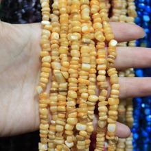 Wholesale Natural Gravel Irregular Square Dye light yellow Shell 5-7mm Beads Stone For Jewelry Making DIY Bracelet Necklace 34'' 2024 - buy cheap