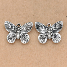 10 Uds plata plateada del Tíbet amuletos de mariposa colgantes joyería Fabricación de la joyería Diy pulsera hallazgos 13x13mm 2024 - compra barato