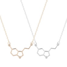 Collar con colgante de dopamina para mujer y niña, joyería de amor, joyería de Química, molecular de serotonina, polígono geométrico, regalo de fiesta de navidad 2024 - compra barato