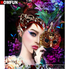 HOMFUN 5D DIY Diamond Painting Full Square/Round Drill "Flower woman" 3D Embroidery Cross Stitch gift Home Decor A01184 2024 - buy cheap