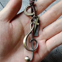 2018 new vintage long pendant necklace alloy music symbol pendant handmade sweater accessories men jewelry collier kolye erkek 2024 - buy cheap