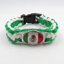Pulsera de infinito amor de México, brazalete de país de México, pulsera de cuerda hecha a mano para hombre y mujer, bandera de México 2024 - compra barato