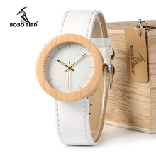 Relógio feminino bobo bird, relógio masculino e feminino, peças de tempo de madeira, quartzo, relógio com caixa de presente de madeira, aceita o logotipo 2024 - compre barato