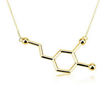 Oly2u New Dopamine Molecule Dainty Necklaces for Women Elegant Long Chain Small Pendant Chemistry Necklace Jewelry -N140 2024 - buy cheap