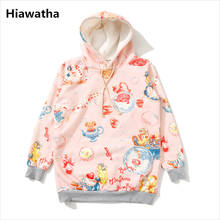 Hiawatha Autumn Winter Thick Hooded Sweatshirt For Women Teapot Harajuku Printed Hoodies Casual Fleece Sweatshirts WY1385 2024 - buy cheap
