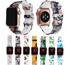 Flower Bands For Apple watch Series 6 5 4 3 2 1 SE 40mm 44mm Silicone Pattern Printed Strap for iWatch Series 4 3 2 38mm 42mm 2024 - buy cheap