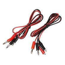 2 Pair Alligator Test Lead Clip to Male Banana Plug Cord Cable 1M Red+Black 2024 - buy cheap