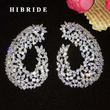 HIBRIDE модные многоцветные кубические крюк из циркония цветы серьги гвоздики для женщин ювелирные изделия Свадебные Brincos boucle d'oreille E-868 2024 - купить недорого
