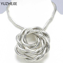 YUZHEJIE 2018 NEW Arrivals Manufacture 5mm 90cm White K Plated Iron Bendable Flexible Bendy Snake Necklace,1pcs/pack 2024 - buy cheap