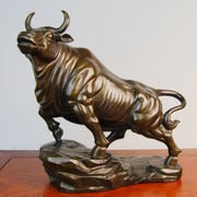 23*22CM Size Art statuary Marble abstract Anger OX Bull Statue copper craft tools wedding Decoration Brass  real Brass Bronze 2024 - buy cheap