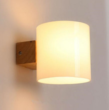 Arandela led de madeira sólida simples, moderna, luzes de parede para casa, quarto, cabeceira, interiores, iluminação e27 2024 - compre barato