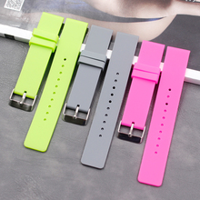 Silicone strap 20mm men and women soft sports casual waterproof natural rubber strap accessories buckle 2024 - buy cheap