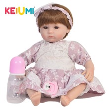 Muñecas Reborn de silicona para niños, juguete de moda de 17 pulgadas, se ve Real como una princesa, regalos de cumpleaños, 42 cm, realista, KEIUMI 2024 - compra barato