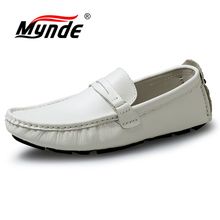 Mynde-zapatos informales de piel auténtica para hombre, mocasines planos sin cordones, 2018 2024 - compra barato