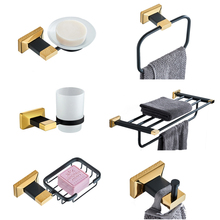 Bathroom Accessories Set Sollid Brass Toilet Brush Holder Black Gold Bathroom Hardware Pendant Towel Rack Wall Mounted Hooks 2024 - buy cheap