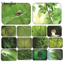 Hongbo tapete de cenário antiderrapante, com estampa de folhas, retangular 40*60cm, tapete de entrada, lavável, cozinha, chão, banheiro 2024 - compre barato