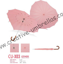 Free shipping by sea,16k Heart Shaped umbrellas,straight metal umbrellas.nickel plated shaft and fiberglass ribs,manual,OEM 2024 - buy cheap