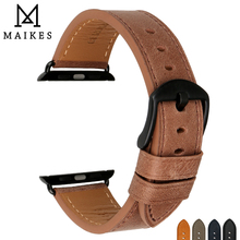 MAIKES Genuine Leather Apple Watch Accessories Watchband for Apple Watch Bands 44mm 40mm Series 4 3 2 1 Watch Strap 44mm 38mm 2024 - buy cheap