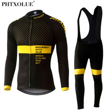 Conjunto de roupas térmicas de ciclismo phtxolue, para inverno, de lã, camisa para bicicleta, mtb, qy370 2024 - compre barato
