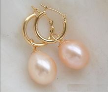 HOT sell AAAA+ 9-10mm Freshwater pearl Pink Pearl Earring 2024 - buy cheap