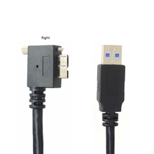 Прямоугольный 90 градусов Micro USB 3,0 кабель USB 3,0 тип A для Micro B шнур с запорными винтами 1 м 3 м 5 м для промышленного видео 2024 - купить недорого