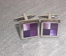 Free shipping  Customize cufflinks parallel-chord cufflinks square purple cufflinks  cufflinks wholesale 2024 - buy cheap