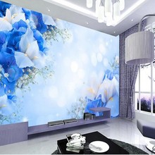 beibehang Customize wallpaper 3d High Quickly mural flowers wallpaper blue mew europe papel de parede wallpaper for walls 3 d 2024 - buy cheap